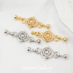 18K gold-plated French pearl buckle empty tray turntable rotatable connection buckle diy accessories material bracelet necklace accessories