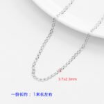Y2K Bracelet Necklace DIY silver Chain Do Not Fade o-shaped Chain Extension Chain Handmade Beaded Material Jewelry Accessories - Image 10