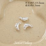 18K Gold-Plated Color-Preserving Ins Style Croissant Pendant Handmade DIY Beaded Bracelet Necklace Jewelry Accessories Material - Image 7