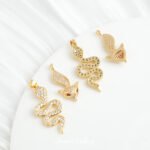 Gold Plated Zirconium Fox Snake Star Pendant Handmade DIY Bracelet Necklace Earrings Beaded Jewelry Accessories Material - Image 3