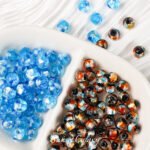 [ice sea] color foil round beads imported Japanese handmade glass diy handmade beaded bracelet necklace accessories