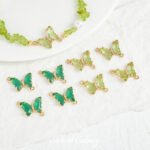 Temperament Gentle Butterfly Pendant Double Hanging Color Copper Plated Real Gold DIY Handmade Bracelet Necklace Bead Accessories Material - Image 2