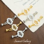 18k Gold and Silver Fritillaria Tian Yu Ruyi Double End Buckle Handmade Beaded DIY Material Bracelet Necklace Accessories - Image 3