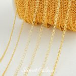 18k gold strong color retention round chain ponytail chain O-shaped chain tail chain handmade diy material bracelet necklace loose chain accessories - Image 4