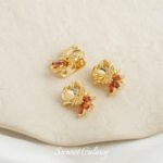 [red] gold-plated butterfly flower three-hole beads diy handmade beaded bracelet necklace accessories material - Image 9