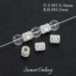 18K Color-Preserving Zircon Barrel Beads Spacer Beads Large Hole Wheel Beads Handmade DIY Beaded Bracelet Necklace Jewelry Accessories Material - Image 15