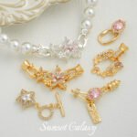 Silver-plated Star Butterfly Brand Zircon Ot Buckle Round Bead Buckle Coil Buckle Handmade DIY Beaded Material Bracelet Accessories - Image 4