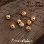 18K Rich Woman Watermelon Ball Cut Out Micro-Paved Zircon Spacer Beads Handmade Beading DIY Material Bracelet Necklace Jewelry Accessories - Image 6