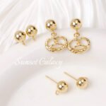 South Korea Imported 18K Bag Gold Alkali Water Bread Knot Pendant Earrings Handmade DIY String Earrings Necklace Headwear Accessories - Image 3