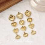 South Korea Imported 304 Stainless Steel Real Gold Plated Color-preserving Shell Heart Pendant Handmade diy String Bracelet Jewelry Accessories - Image 4