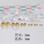 18k gold color gold ball small round bead bag gold spacer DIY jewelry accessories handmade beaded bracelet material - Image 16