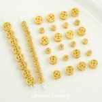 18k gold color retaining antique copper four-way beads handmade beaded diy material bracelet necklace accessories