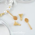 18k Copper Plated Real Gold Badminton Racquet Pendant Beads Handmade DIY Beaded Bracelet Necklace Accessories Material - Image 3