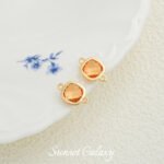 18k Gold Plated Zirconium Diamond Maple Flower Single and Double Hanging Pendant Handmade DIY Beaded Material Bracelet Necklace Accessories - Image 11