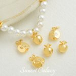 18k Apple Cup Pendant Real Gold Plated Color Pendant Beaded Handmade DIY Beaded Material Bracelet Necklace Accessories - Image 3