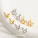 Butterfly Planet Copper Plated Real Gold Pendant Beads Handmade DIY Bracelet Necklace Earrings Beaded Material Accessories - Image 5