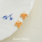 18k Gold Plated Zirconium Diamond Maple Flower Single and Double Hanging Pendant Handmade DIY Beaded Material Bracelet Necklace Accessories - Image 13