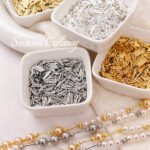 14k18K plating real gold straight hole faceted cut straight tube handmade diy beaded bracelet necklace jewelry accessories