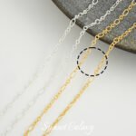 Long-standing gold sunflower 14k18 gold embosed flower chain O-shaped flat chain handmade diy beaded material accessories - Image 26