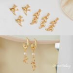 Color-preserving 18K Gold Bird Leaf Peace Dove Pendant diy Handmade Beaded Earrings NecKlace Jewelry Accessories Materials
