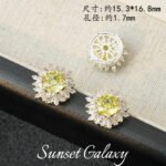 18K Sunflower Zircon Rose Cut Full Zircon Accessories Handmade DIY Beaded Bracelet Necklace Jewelry Accessories Material - Image 26