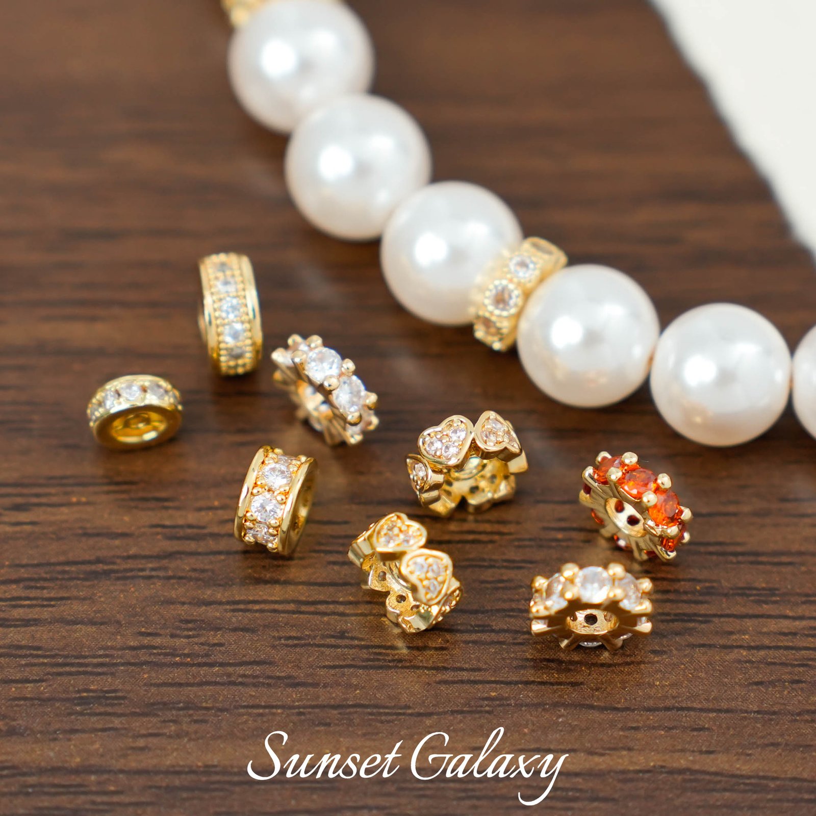 O1CN01onzWP81XU9xLa29qY_2217832672926-0-cib 18K Gold-Plated High Color Retention Inlaid Zircon Spacer Wheel Beads Handmade DIY Beaded Bracelet Necklace Jewelry Accessories Material - Image 1