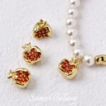 18k Gold-plated Real Gold Red Pomegranate Pendant Handmade diy String Bracelet Necklace Earrings Jewelry Accessories - Image 2