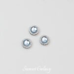 Silver-plated Inlaid Aquamarus Beaded Pendant Handmade DIY Beaded Bracelet Necklace Earrings Headwear Accessories - Image 6