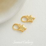 18k electroplated real gold color preserving five-pointed star lobster clasp closure clasp handmade diy beaded material bracelet necklace accessories - Image 7