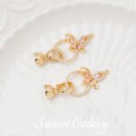 Color preserving 18K gold inlaid zircon butterfly connection buckle diy bracelet necklace accessories beaded jewelry material