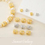18k color retention zircon irregular square stone beads handmade diy beaded bracelet necklace jewelry accessories material - Image 4