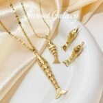 18k Gold Copper Plated Real Gold Good Luck Koi Pendant Handmade Beaded diy Material Bracelet Necklace Jewelry Accessories