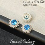 18K Sunflower Zircon Rose Cut Full Zircon Accessories Handmade DIY Beaded Bracelet Necklace Jewelry Accessories Material - Image 29