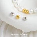 18K gold color irregular round flat bead spacer handmade beaded diy material bracelet necklace jewelry material - Image 2