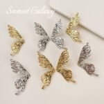 18K Gold Plated Real Gold Color-preserving Lucky Texture Butterfly Earrings Diy Beaded Handmade Material Earrings Accessories Jewelry - Image 3