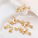 18K gold-plated inlaid shell inlaid zircon butterfly finish connection buckle diy accessories material bracelet necklace beaded accessories