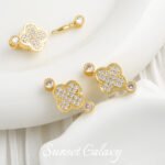 18K Gold Plated Diamond Flower Coil Buckle Beaded Bracelet Buckle Handmade DIY Material Necklace Pendant Jewelry Accessories - Image 4