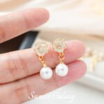 18K Gold-Plated Color-Preserving Tulip Flower Pearl Earrings Handmade DIY Beaded Jewelry Earrings Accessories Materials - Image 2