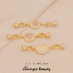 18k Gold Plated Zirconium Songhua Stone Fail Link Buckle DIY Handmade Beaded Material Bracelet Necklace Accessories Jewelry - Image 10