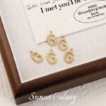 Twist plating real gold 26 English letter pendant handmade diy string bracelet earrings necklace accessories - Image 12