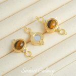 18k gold double rings tiger eye magnetic absorption tail buckle pearl connection buckle handmade diy beaded material bracelet accessories - Image 6