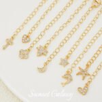 18k Butterfly Star Full Zirconium Coil Chain Lobster Buckle Extended Chain Handmade DIY Beaded Material Necklace Bracelet Accessories