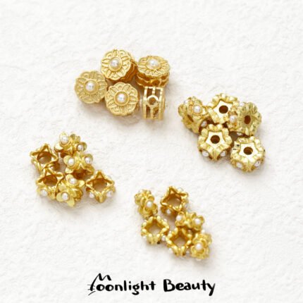 New Year's Sand Gold Inlaid Imitation Pearl Toray Bead Spacer Layered Bead Handmade DIY Beaded Bracelet Jewelry Accessories