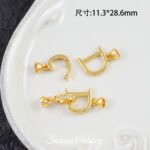 18K Simple Fashion Micro Diamond D-shaped Coil Buckle Handmade Beaded DIY Material Bracelet Necklace Accessories - Image 6