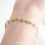 Copper Plated Gold Double Hanging Zirconium Drill Chain Handmade DIY Bracelet Necklace Earrings Beaded Beaded Jewelry Accessories Material - Image 2