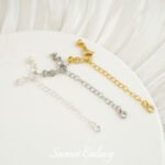 18k lobster clasp extended chain gold plated bag color zircon tail chain handmade diy material bracelet hidden coil jewelry accessories