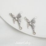 Copper plated real gold butterfly double hanging high color retention beads handmade DIY bracelet necklace beaded loose beads accessories material - Image 6