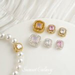 18k gold-plated diamond stone hollow square beads handmade diy material beaded bracelet necklace accessories - Image 3
