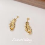 18K gold copper plated real gold feather pendant diy handmade material bracelet necklace earrings pendant jewelry accessories - Image 6