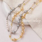 14k18K plating real gold straight hole faceted cut straight tube handmade diy beaded bracelet necklace jewelry accessories - Image 2